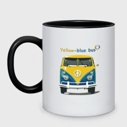 Кружка двухцветная Я люблю вас Yellow-blue bus