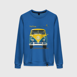 Женский свитшот хлопок Я люблю вас Yellow-blue bus