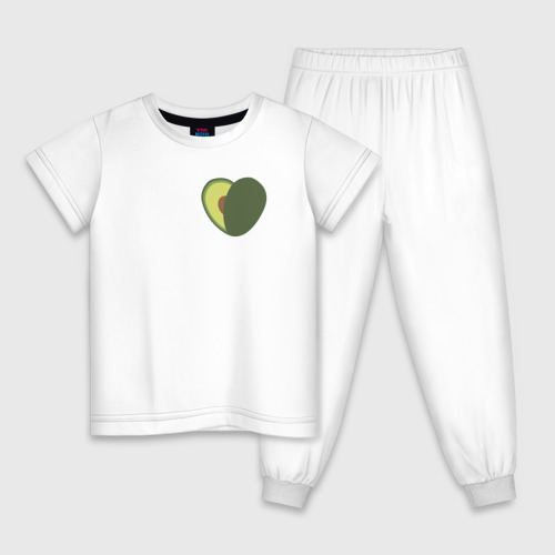 Детская пижама хлопок Avocado Heart, цвет белый