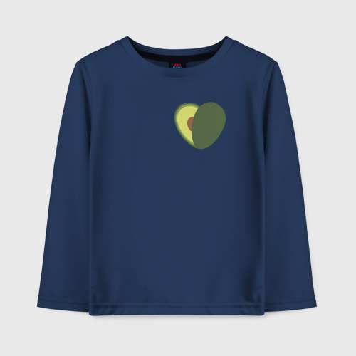 Детский лонгслив хлопок Avocado Heart, цвет темно-синий