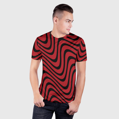 Мужская футболка 3D Slim PewDiePie wave, цвет 3D печать - фото 3