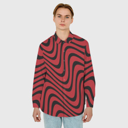 Мужская рубашка oversize 3D PewDiePie wave - фото 2