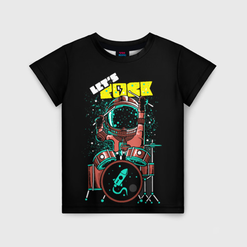 Детская футболка с принтом Lets Rock, вид спереди №1