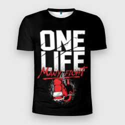 Мужская футболка 3D Slim One Life Many Fight