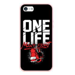 Чехол для iPhone 5/5S матовый One Life Many Fight