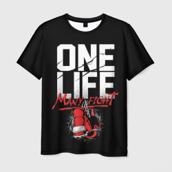 Мужская футболка 3D One Life Many Fight