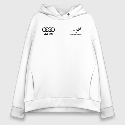 Женское худи Oversize хлопок Audi Ауди, цвет белый