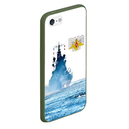 Чехол для iPhone 5/5S матовый ВМФ, цвет темно-зеленый - фото 3