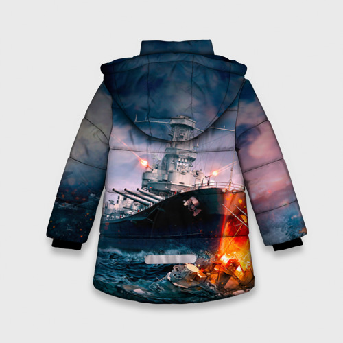 Зимняя куртка для девочек 3D ВМФ, цвет красный - фото 2