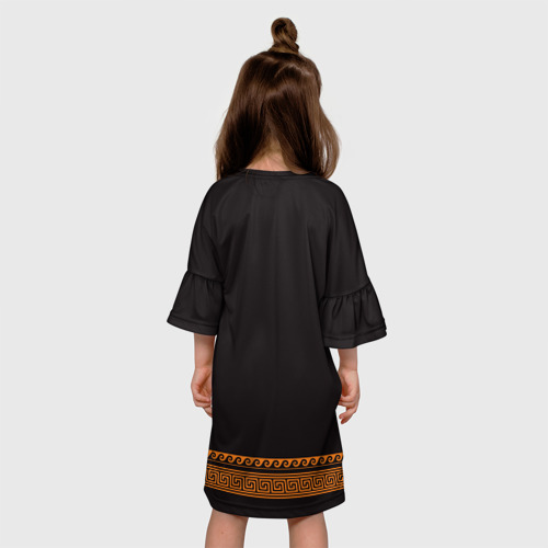 Детское платье 3D с принтом Греко-римская борьба, вид сзади #2