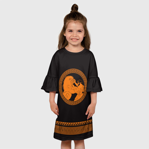 Детское платье 3D с принтом Греко-римская борьба, вид сбоку #3