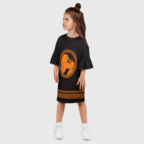 Детское платье 3D с принтом Греко-римская борьба, фото на моделе #1