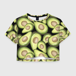 Женская футболка Crop-top 3D Avocado background