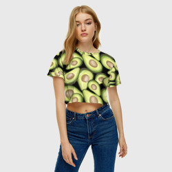 Женская футболка Crop-top 3D Avocado background - фото 2