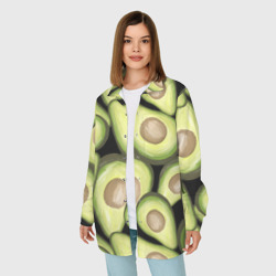 Женская рубашка oversize 3D Avocado background - фото 2