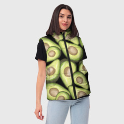 Женский жилет утепленный 3D Avocado background - фото 2
