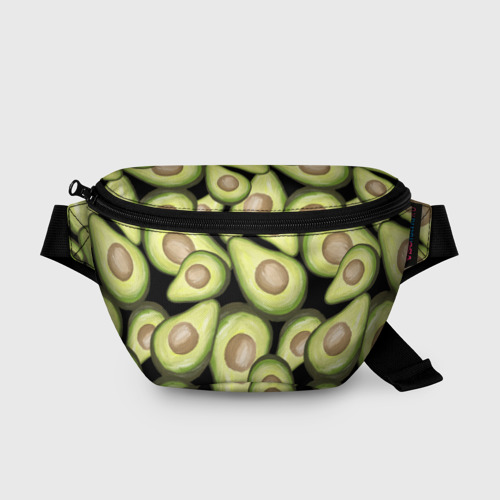 Поясная сумка 3D с принтом Avocado background, вид спереди #2