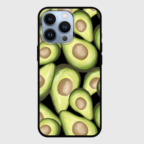 Чехол для iPhone 13 Pro Avocado background, цвет черный