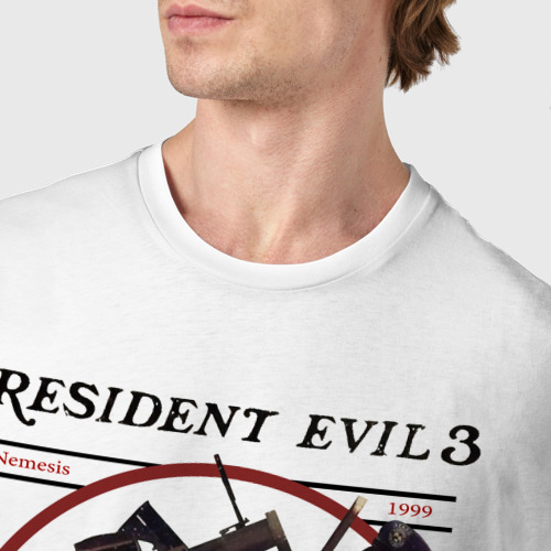 Мужская футболка хлопок Jill Valentine, цвет белый - фото 6