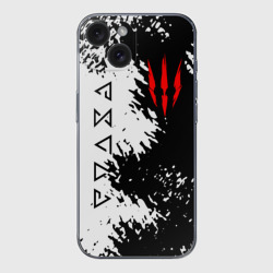 Чехол для iPhone 15 силиконовый с защитой камеры The Witcher