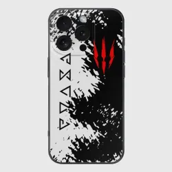 Чехол для iPhone 16 Pro силиконовый с защитой камеры The Witcher