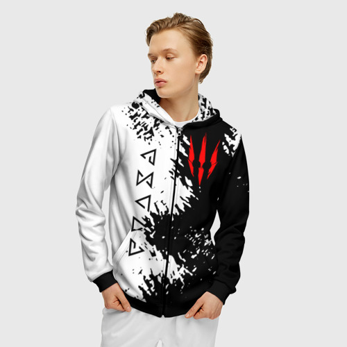 Мужская толстовка 3D на молнии с принтом The Witcher - картинка 3 Мужская толстовка 3D на молнии The Witcher - фото 3