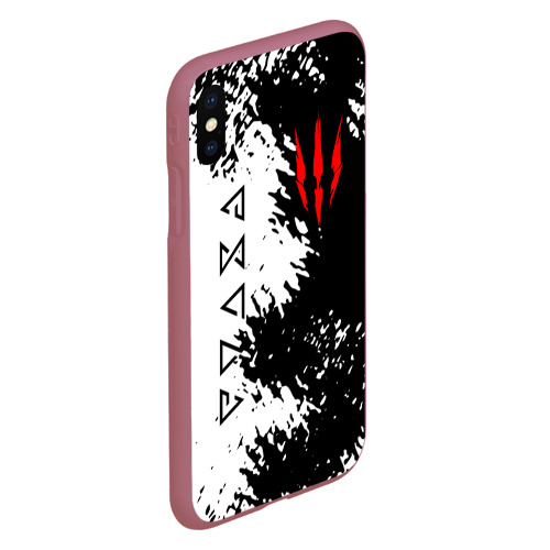 Чехол для iPhone XS Max матовый The Witcher, цвет малиновый - фото 3