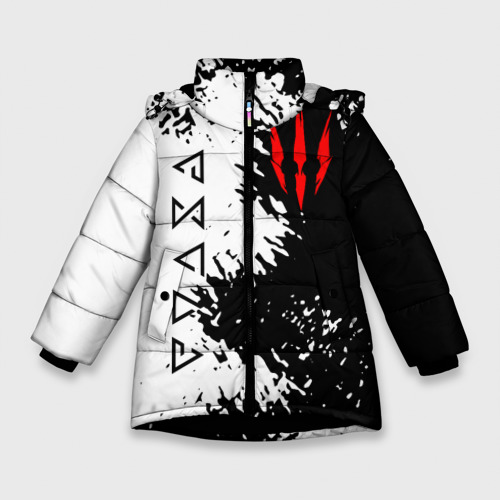 Зимняя куртка для девочек с принтом The Witcher, вид спереди №1