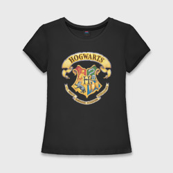 Женская футболка хлопок Slim Coat of Hogwarts
