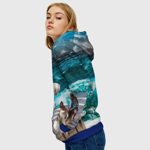 Женская толстовка 3D с принтом Морской Кошак, вид сбоку #3