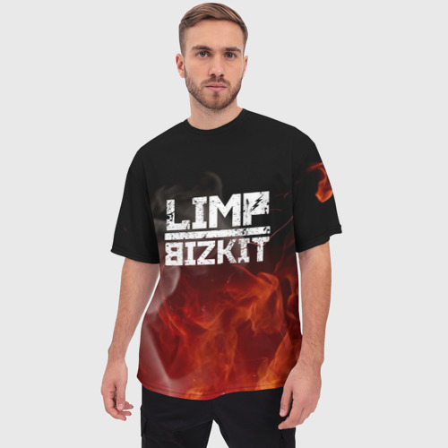 Мужская футболка oversize 3D Limp Bizkit, цвет 3D печать - фото 3