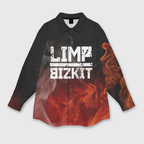 Мужская рубашка oversize 3D Limp Bizkit, цвет белый