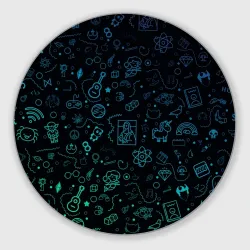 Круглый коврик для мышки Neon