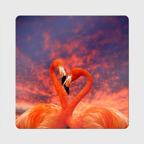 Магнит виниловый Квадрат Flamingo Love