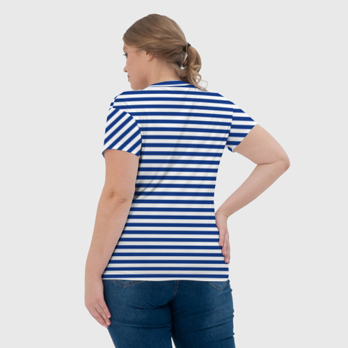 Женская футболка 3D Тельняшка ВМФ, цвет 3D печать - фото 7