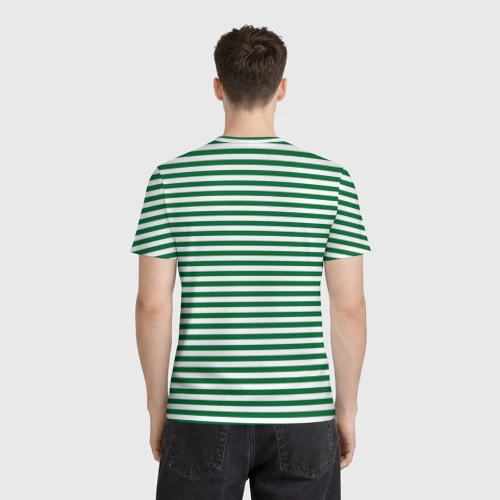 Мужская футболка 3D с принтом Тельняшка пограничных войск, вид сзади #2