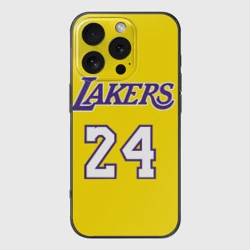 Чехол для iPhone 16 Pro силиконовый с защитой камеры Kobe Bryant 24