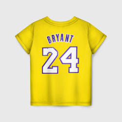 Футболка с принтом Kobe Bryant 24 для ребенка, вид сзади №1. Цвет основы: белый