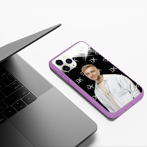 Чехол для iPhone 11 Pro Max матовый Егор Крид, цвет фиолетовый - фото 5