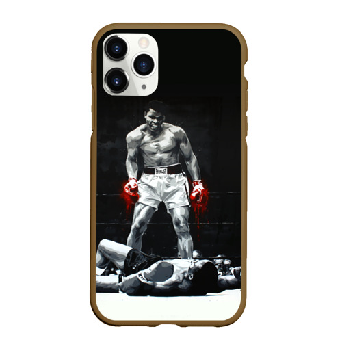 Чехол для iPhone 11 Pro матовый Muhammad Ali, цвет коричневый