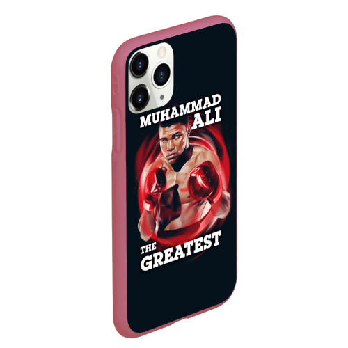 Чехол для iPhone 11 Pro Max матовый Muhammad Ali, цвет малиновый - фото 3