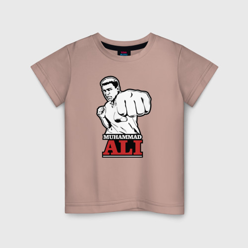 Детская футболка хлопок Muhammad Ali, цвет пыльно-розовый