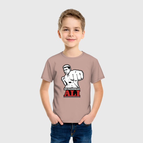 Детская футболка хлопок Muhammad Ali, цвет пыльно-розовый - фото 3