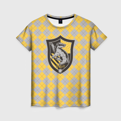 Женская футболка 3D Coat of Hufflepuff Фото 01 Женская футболка 3D Coat of Hufflepuff Фото 01