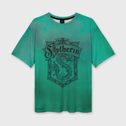 Женская футболка oversize 3D Coat of Slytherin