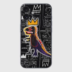 Чехол для iPhone 16 силиконовый с защитой камеры Динозавр в короне от Баския