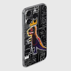Чехол для iPhone 15 Pro силиконовый с защитой камеры Динозавр в короне от Баския - фото 2