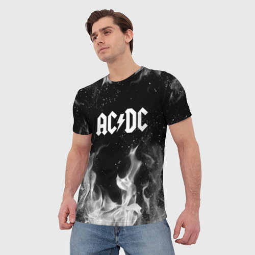 Мужская футболка 3D с принтом AC DC АС ДС, фото на моделе #1