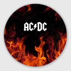 Круглый коврик для мышки AC DC АС ДС
