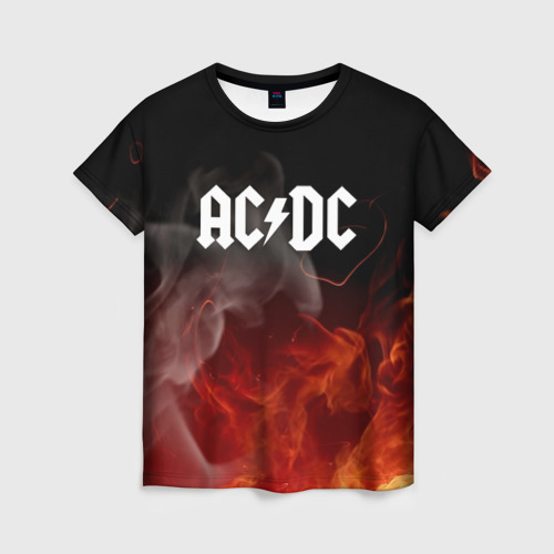 Женская футболка 3D с принтом AC DC, вид спереди #2